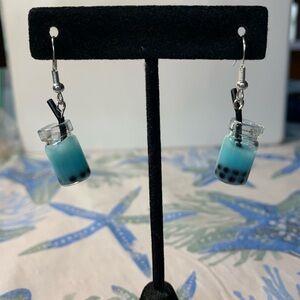 Blue cocktail earrings